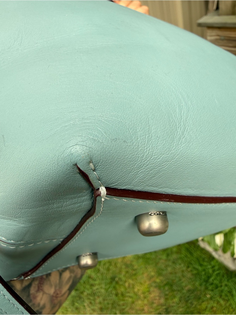 Coach Dakotah Crossbody Satchel Blue Snake 1941 Glovetanned Leather - Picture 5 of 16